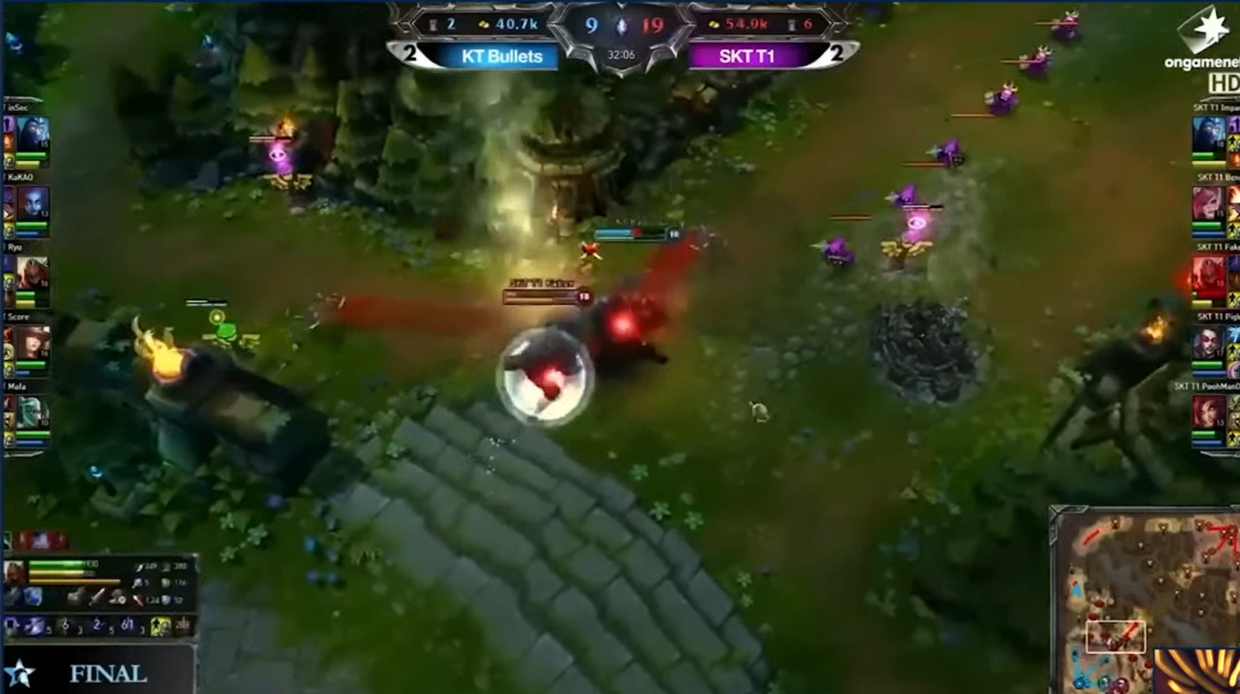 KT Bullets vs SKT T1 League of Legends Classic broadcast image